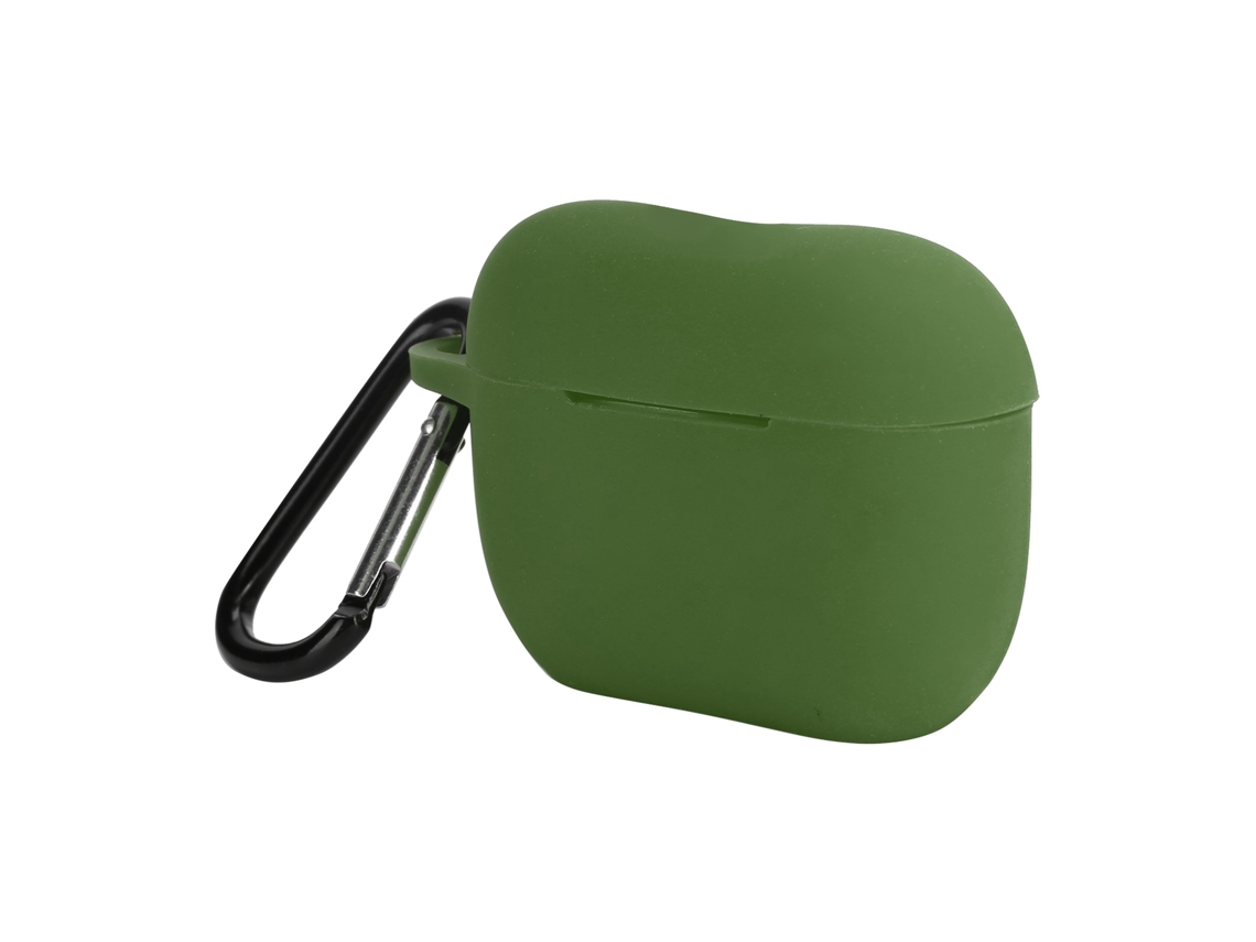 CAPA DE SILICONE PROTETORA PARA CARREGAMENTO DE FONES DE OUVIDO BLUETOOTH IOS EARBUDS PRO/III VERDE COM GANCHO