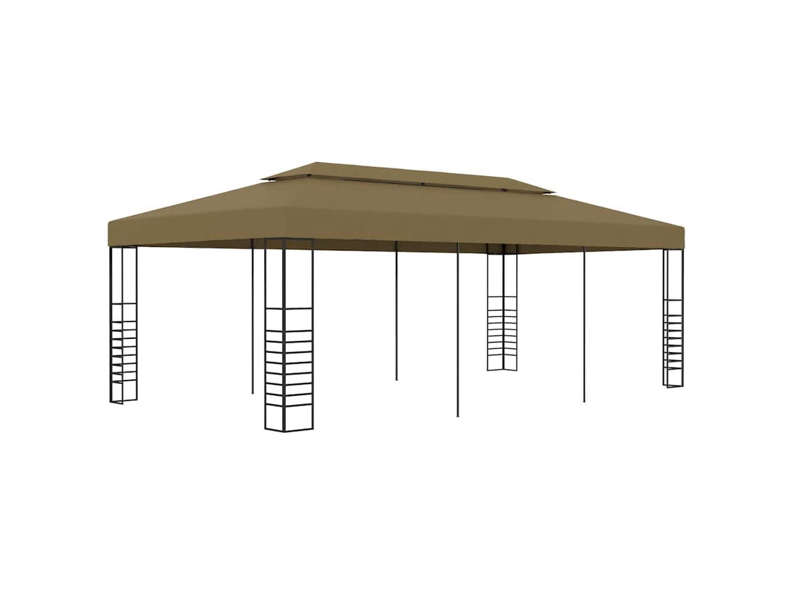 Vidaxl Gazebo 6x3x2,7 M 180 G/m² Cinzento-acastanhado