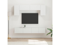 Vidaxl Conjunto De Móvel De Tv 4 Pcs Branco Madeira Processada