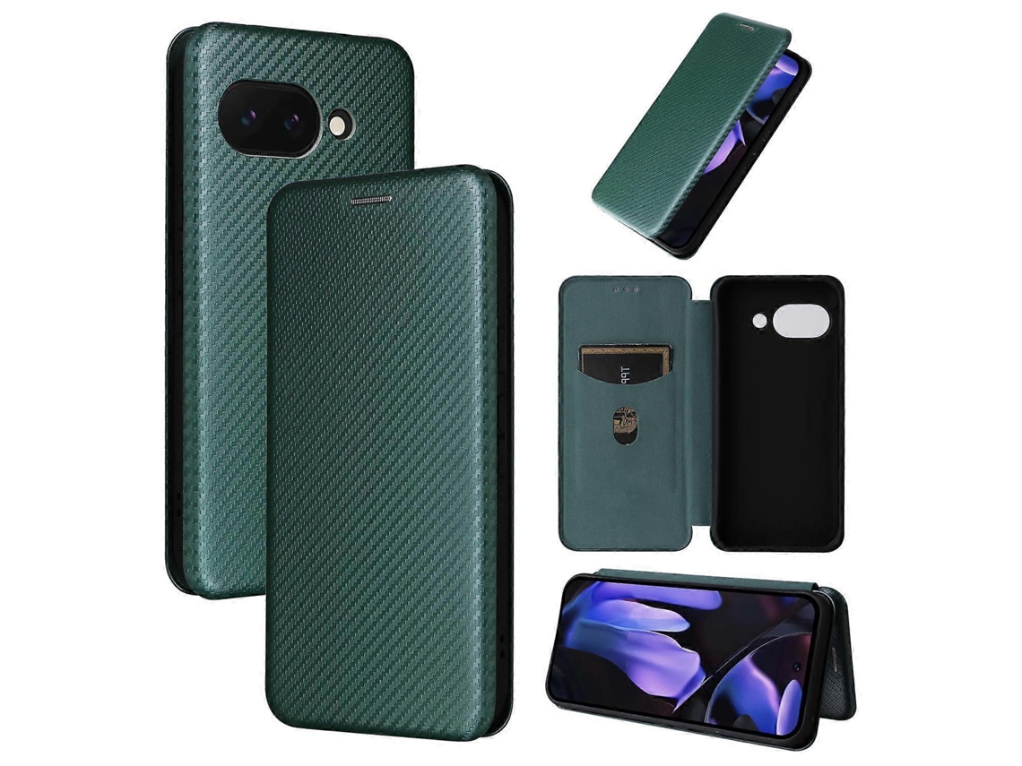 Capa De Celular Flip De Couro Com Textura De Fibra De Carbono
