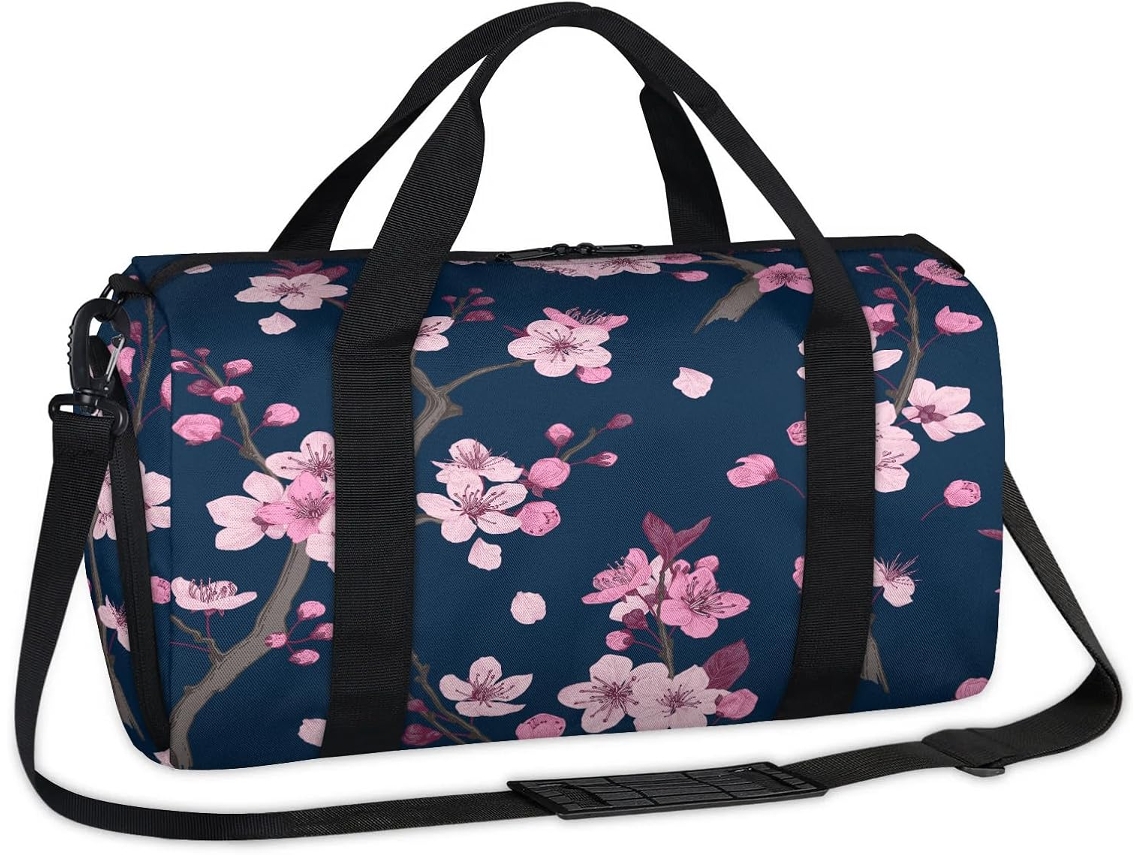 Bolsa Esportiva em Formato de Flor de Cerejeira Rosa Bolsa de Viagem Casual para Crianças 45x21x5x23cm