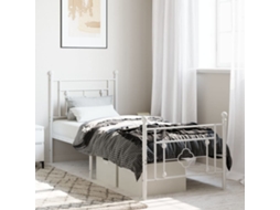 Vidaxl Estrutura De Cama Com Cabeceira E Pés 80x200 Cm Metal Branco