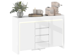 Aparador Mdf e Melamina de Madeira Cor Branco 120x34x80 cm Homcom