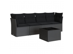 Garden Sofa Set, Garden Sofa Sets Vidaxl Preto Rattan / Vime (n/a)