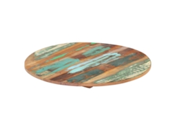 Vidaxl Tampo De Mesa Redondo 40 Cm 15-16 Mm Madeira Recuperada Maciça