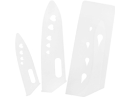 Conjunto De 3 Capas Protetoras Translúcidas Para Facas De Cozinha, Ideais Para Armazenamento E Preparo De Utensílios.