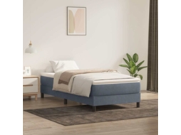 Vidaxl Cama Com Molas/colchão Cinza-escuro 80x220 Cm Veludo