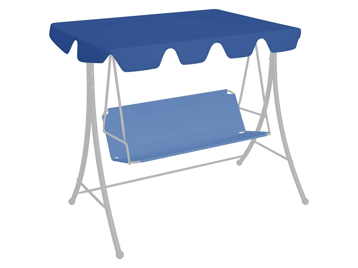 Vidaxl Toldo Suplente P/ Baloiço De Jardim 150/130x105/70 Cm Azul
