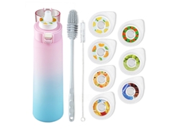Garrafa De Água Para Esportes Ao Ar Livre Fitness 7 Sabores Cápsula Sabor De Frutas 0 Açúcar 0 Calorias 650ml Com Canudo Cuich