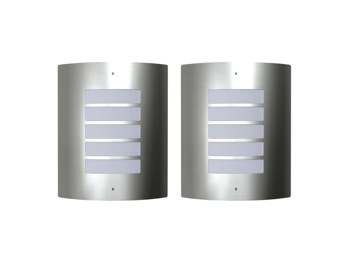 2 Candeeiros De Parede À Prova De Água Em Aço Inoxidável 60w