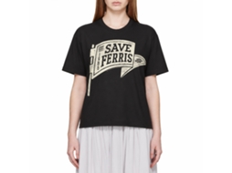 Rockinstone Ferris Bueller's Day Off Save Ferris Pennant Black Adult T-shirt Size:m