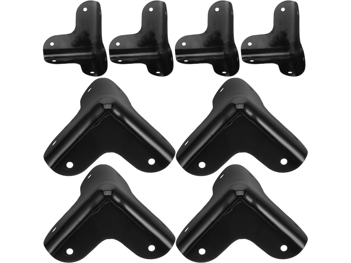 8-protetores De Canto Metal Preto Para Bolsas E Carteiras, Bordas Arredondadas Resistentes E Alta Durabilidade Para