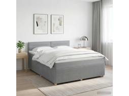 Vidaxl Cama Box Spring Com Colchão Cinzento-claro 140 X 200 Cm Tecido