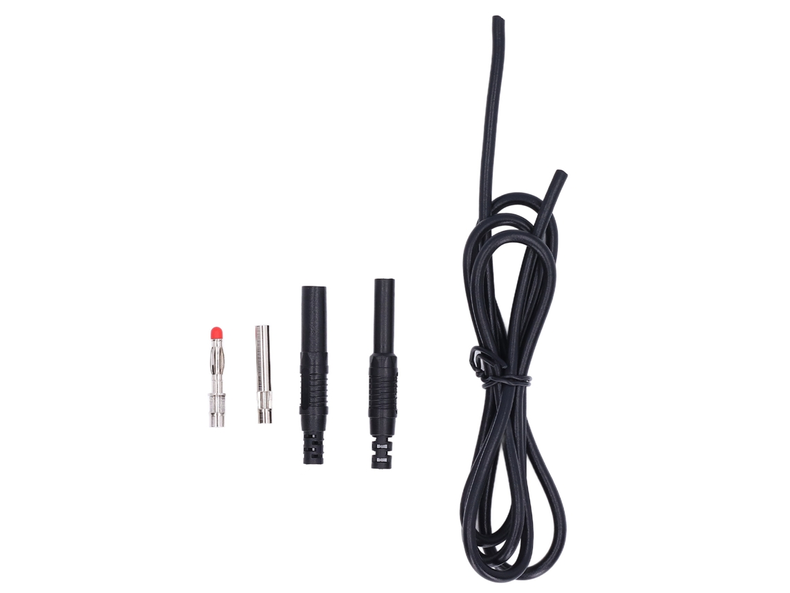 Kit de Cabos de Teste com Plugues Banana Empilháveis 4mm Macho macho para Multímetro Elétrico J.70027 Preto