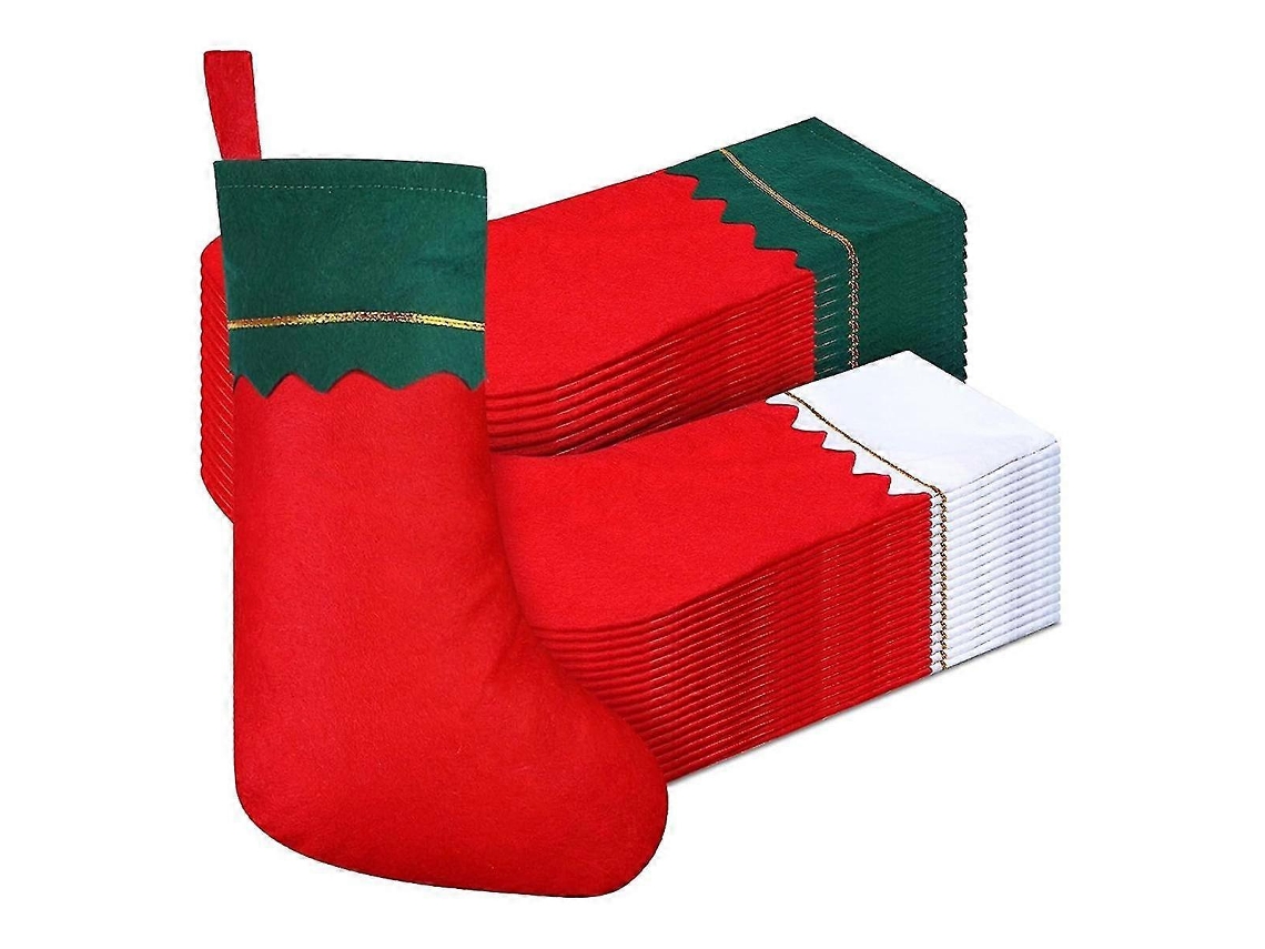 36 Meias De Natal Para Festas, Decorações Rústicas De Papai Noel. Loja Olysi