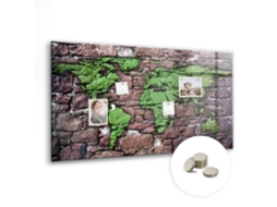 Quadro Magnético Mapa-múndi De Tijolos Para A Cozinha Espelharte (120x60 Cm)
