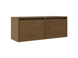 Conjunto de 2 Armários de Parede MAISON EXCLUSIVE em Pinho Maciço Castanho Mel (45x30x35 cm)