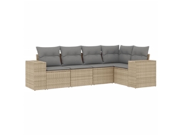 Garden Sofa Set, Garden Sofa Sets Vidaxl Bege Rattan / Vime (n/a)