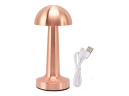 Lâmpada de Mesa Cogumelo Recarregável com Toque Controle Iluminação Ajustável Decorativa