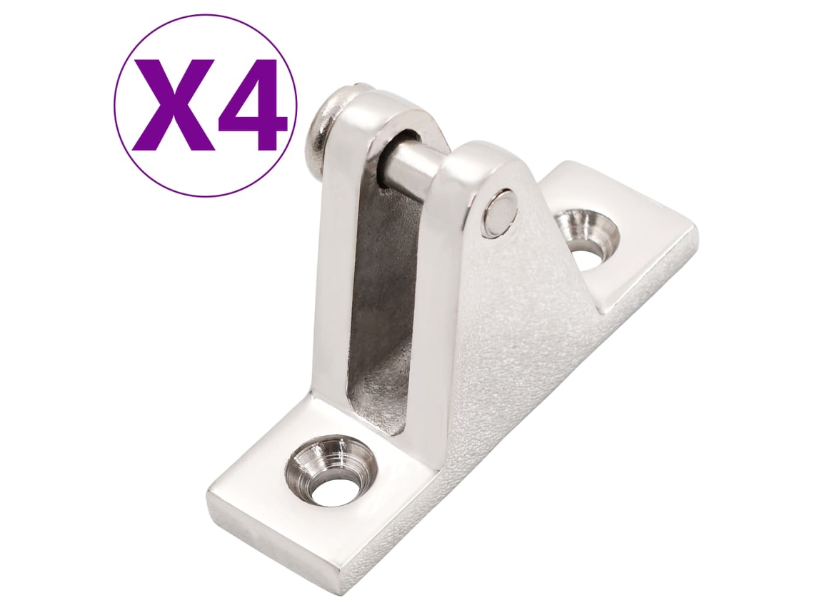 Vidaxl Dobradiças De Convés P/ Toldo Bimini 4 Pcs Aço Inoxidável