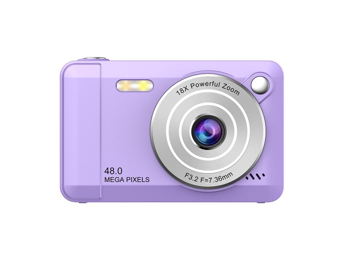 Câmara Digital Tela Hd De 2,4 Polegadas, Zoom De 18x Com Luz De Preenchimento (roxa) Cuich
