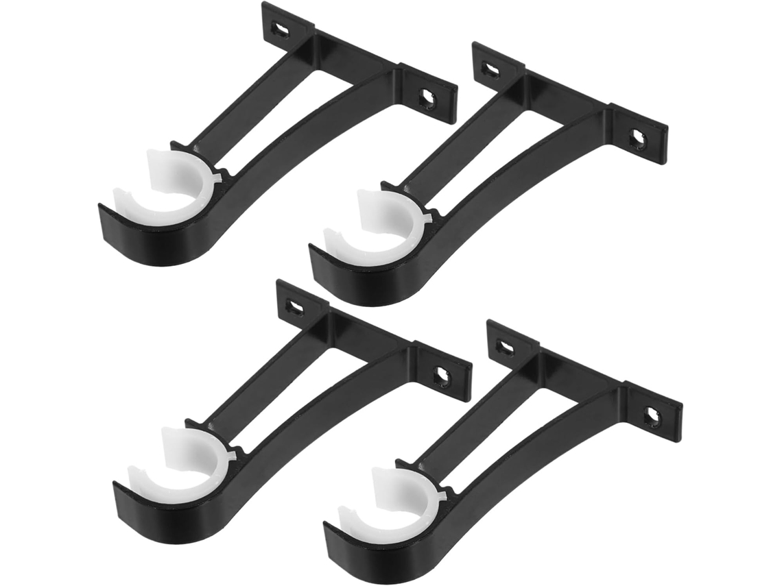 Conjunto De 4 Suportes De Alumínio Para Varão De Cortina Para Paredes E Janelas, Com Parafusos E Buchas De Expansão. Conjunto De 4 Supo