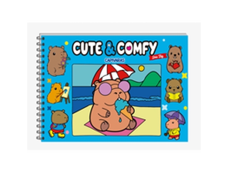 Livro Cute Comfy Série Big - Capivaras Livro De Colorir Adulto - Capa Dura Holográfica De Camelot Editora (português Do Brasil)