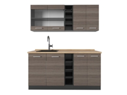 Cozinha R-Line, 160cm sem PT, Cinza nobre/Antracite VICCO