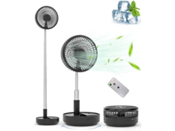 Ventilador Portátil Dobrável Sem Fio Com Bateria De 7200mah, Recarregável Via Usb E Com Controle Remoto Preto Siurn
