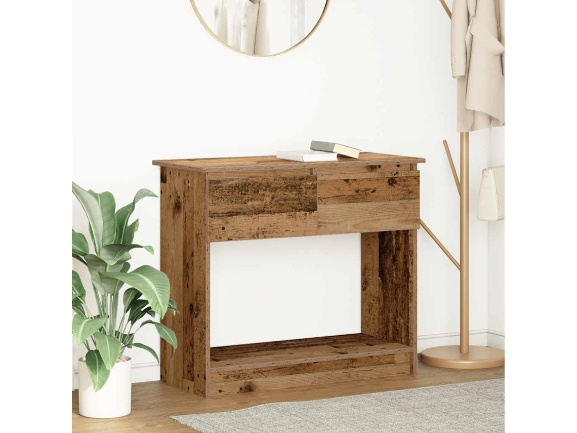 Mesa Consolamesa De Apoiomesa De Café Com Gavetas 85,5x38,5x74,5 Cm Madeira Velha Lovely Home