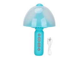 Aetheria microfone Karaokê Sem Fio Bluetooth com Luz Noturna Portátil para Festas Ktv Casa Azul