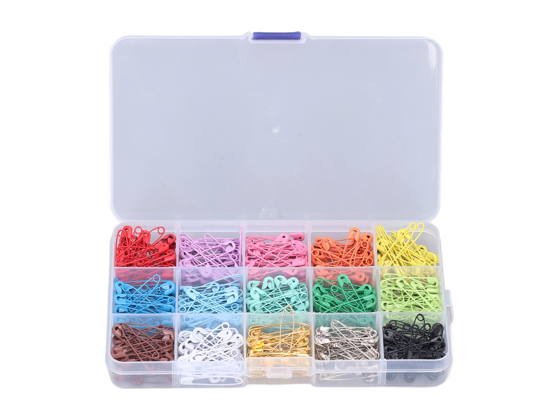 Grampos de Segurança DIY 15 Cores 450 Pçs Aço Inoxidável Design de Travamento para Costura e Projetos Artísticos | S/MARCA