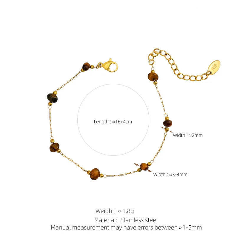 um Colar Feito À Mão com Cristais Dourados de Formato Irregular. MDUG (pulseira Olho de Tigre)