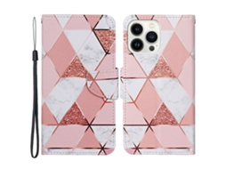 Capa Em Couro Pu Para Apple Iphone 16 Pro - Mármore