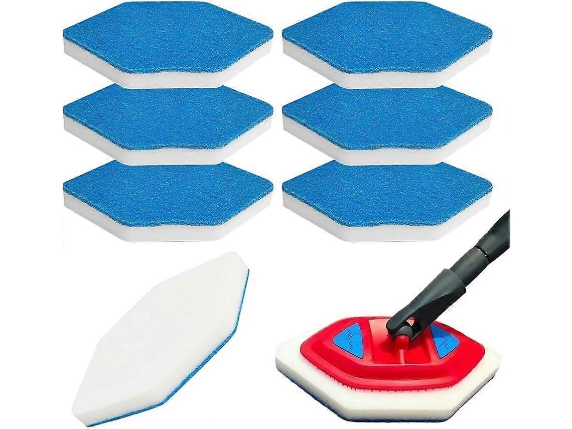 Pacote Com 6 Refis De Mop Para Banheiro E Banheira Compatíveis Com Vileda Bath Magic, Esponja Multissuperfícies, Formato Hexagonal