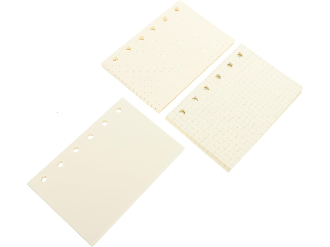 Refil Para Cadernos Com Padrões Quadriculados E Pontilhados, Papel De Reposição Em Branco, Perfurado, Liso