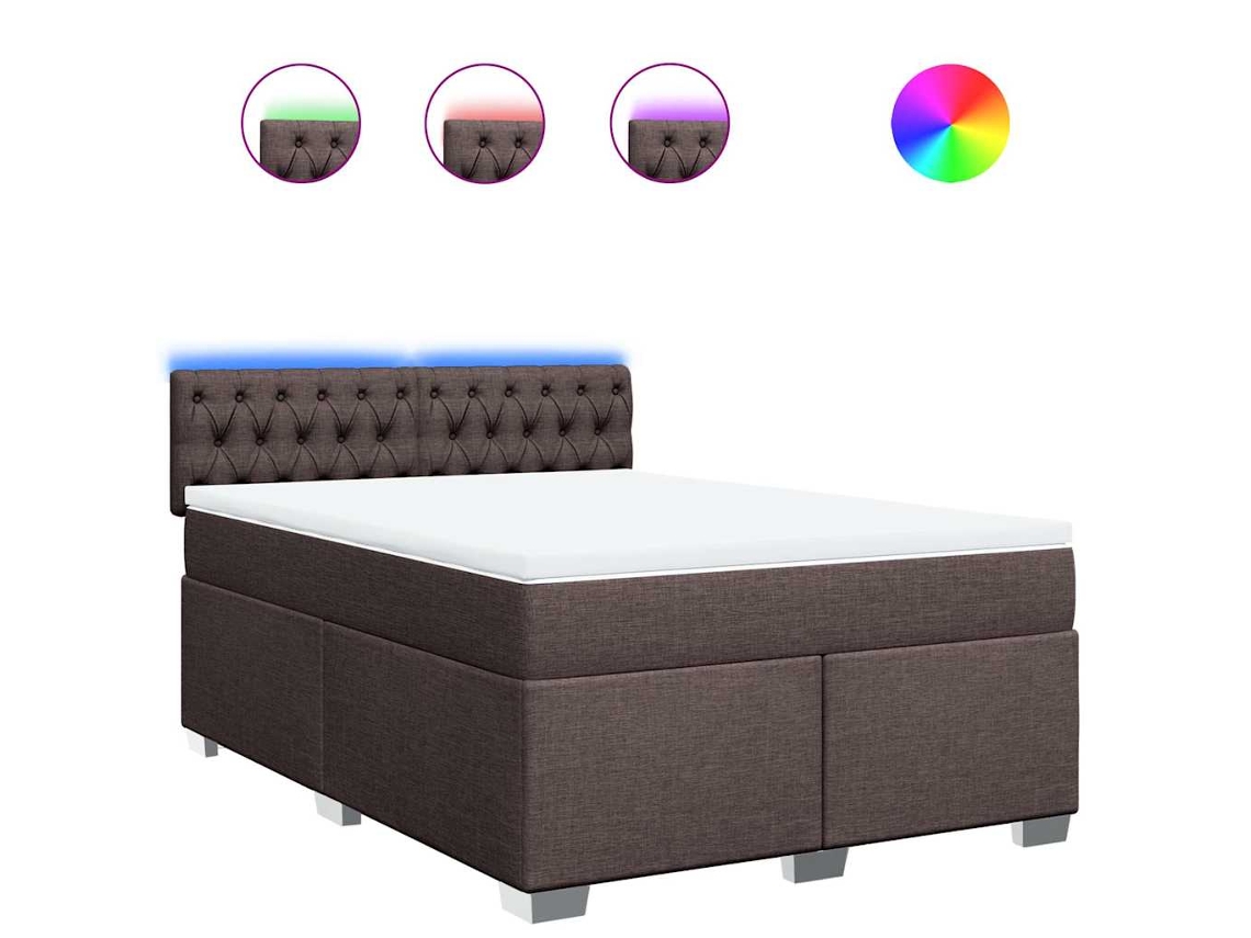 Box Spring Bed, Box Spring Beds Vidaxl Marrom Tecido (140 X 190 Cm)