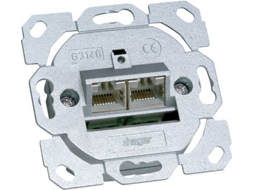 G3140 Datendose Cat.6a 2 Fach 8/8 Pol Hager (g3140)