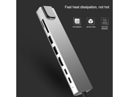 2026zentro-adaptador Docking Station 8 Em 1 Type-c Com Hdmi 4k E Carregamento Rápido