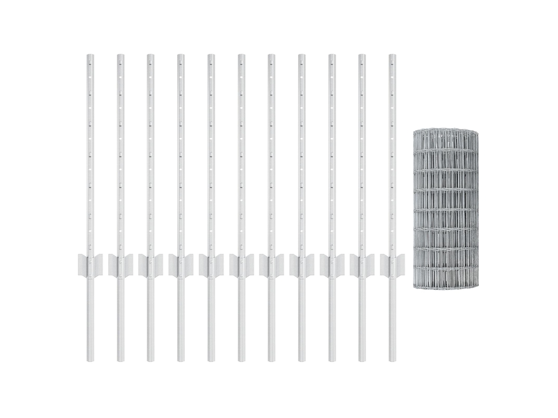 Conjunto 1 Barreira Externa Vidaxl Prateado Aço (25 X 0,6 M)