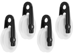 Polia De Varal 2 Polegadas, Conjunto De 4 Peças, Nylon E Metal