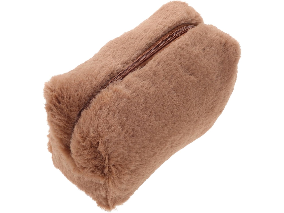 Nécessaire de Pelúcia acolchoada, necessaire de maquiagem portátil e leve.