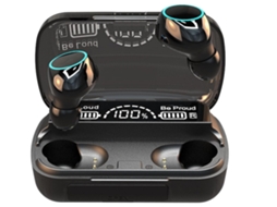 Auriculares Sem Controle Toque AUJEZON Bluetooth À Prova de Água com Cancelamento de Ruído Preto