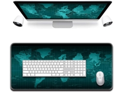 Mousepad - Tapete De Mesa Para Teclado Com Mapa-múndi Azul (31,5 X 11,81 X 0,079 Polegadas)