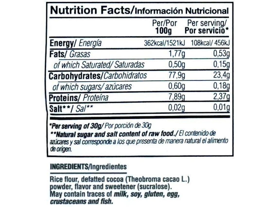 Suplemento Alimentar QUAMTRAX Instant Rice Flour (2 Kg Chocolate