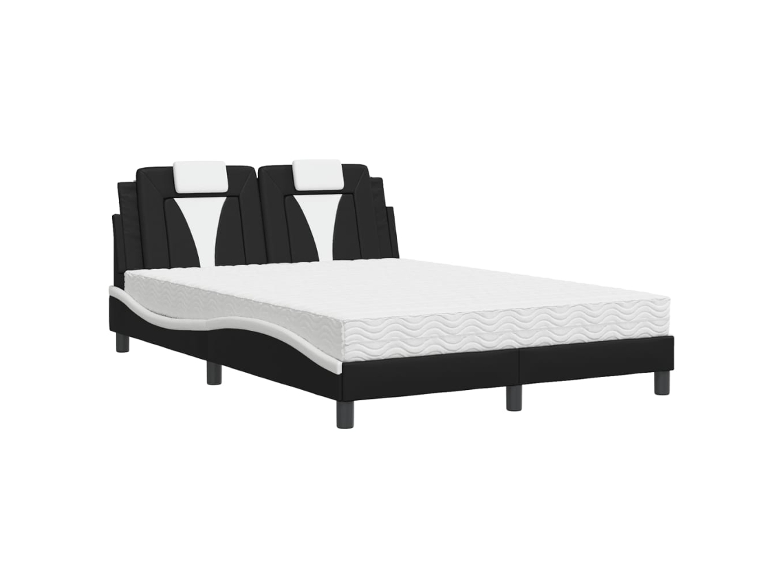 Bed, Beds Vidaxl Preto Couro Artificial (140 X 190 Cm)