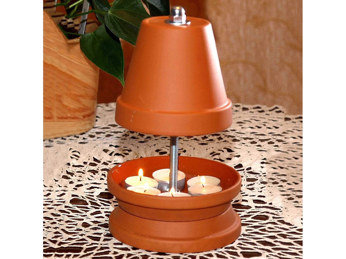 Aquecedor De Velas De Terracota (estrutura De Dupla Camada Para Aquecimento)