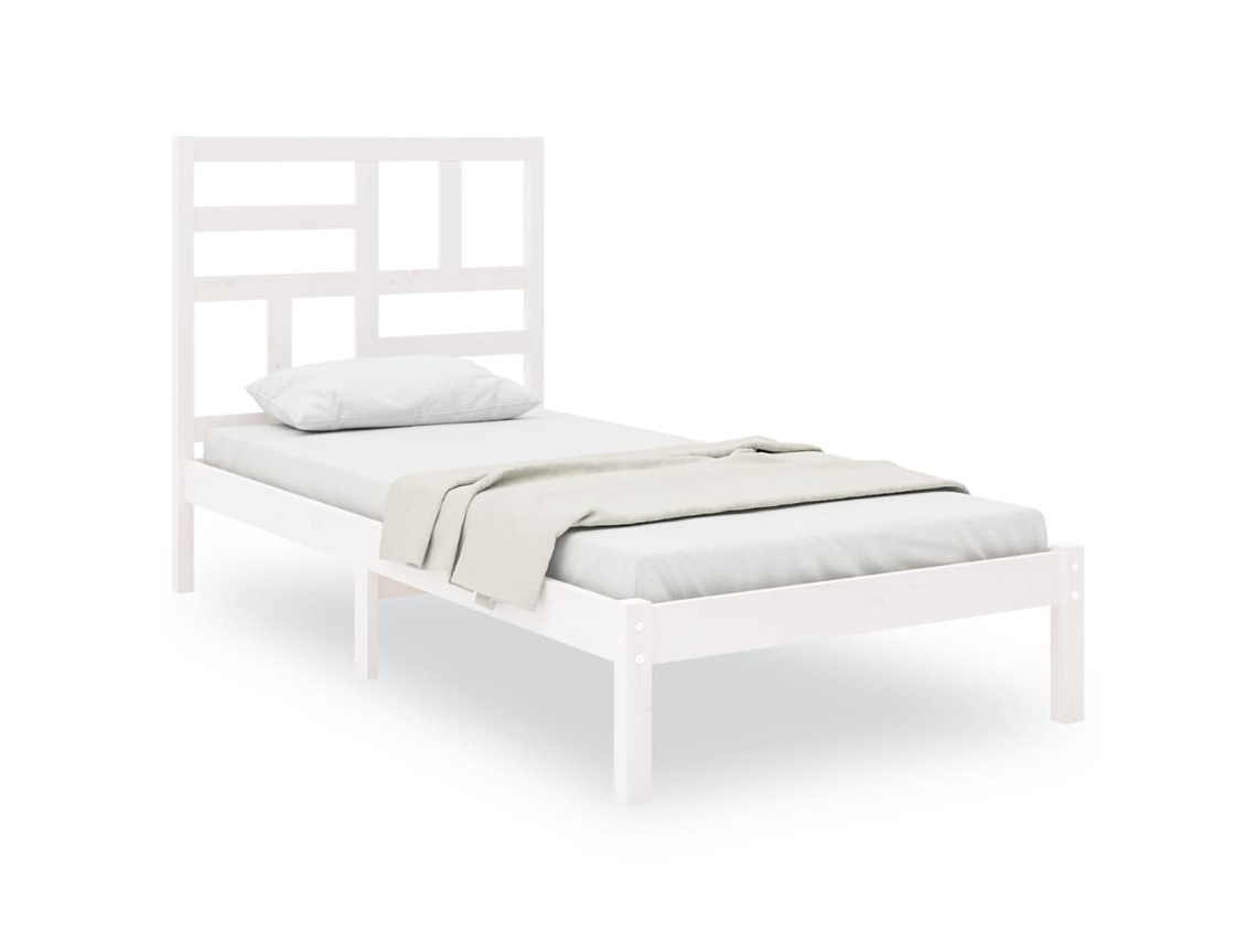 Estrutura de Cama 100x200 Cm Madeira Maciça Branco MAISON EXCLUSIVE