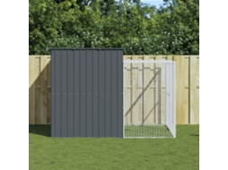Vidaxl Casota P/ Cães C/ Parque 214x253x181 Cm Aço Galvaniz. Antracite