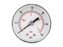 Manômetro Axial 50mm Conexão Traseira Bspt 1/4 Para Ar Água Óleo Gás 0-30psi 0-2bar